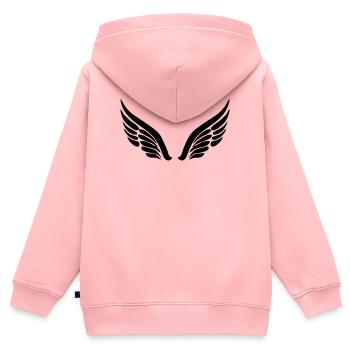 ailes d'ange - Sweat Premium à capuche zippé enfant bio - rose - Dos - AI Model Kid Female (0cm)