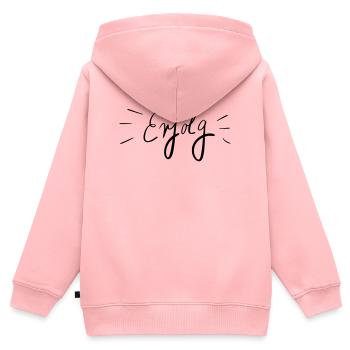 Viel Erfolg - Kinder Premium Organic Zip Hoodie - Rosa - Hinten - AI Model Kid Female (0cm)