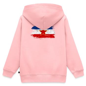 Jugoslawien Vintage Flagge - Kinder Premium Organic Zip Hoodie - Rosa - Hinten - AI Model Kid Female (0cm)