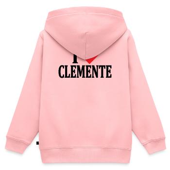 T-Shirt Ich liebe Clemente T-Shirt Geschenkidee - Kinder Premium Organic Zip Hoodie - Rosa - Hinten - AI Model Kid Female (0cm)