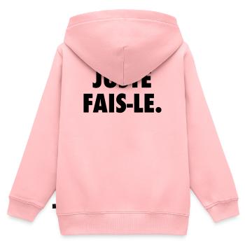 Juste fais le - Sweat Premium à capuche zippé enfant bio - rose - Dos - AI Model Kid Female (0cm)
