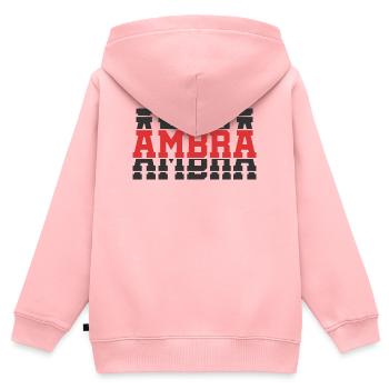 T-Shirt Bernstein T-Shirt Geschenkidee gestapelter Text - Kinder Premium Organic Zip Hoodie - Rosa - Hinten - AI Model Kid Female (0cm)