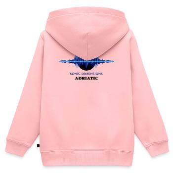 Festival de musique électronique - Sweat Premium à capuche zippé enfant bio - rose - Dos - AI Model Kid Female (0cm)