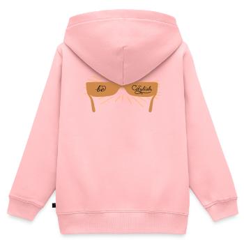 be stylish mit einer Sonnenbrille - Kinder Premium Organic Zip Hoodie - Rosa - Hinten - AI Model Kid Female (0cm)