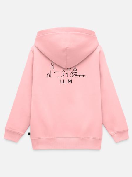 Ulm Skyline - Kinder Premium Organic Zip Hoodie - Rosa