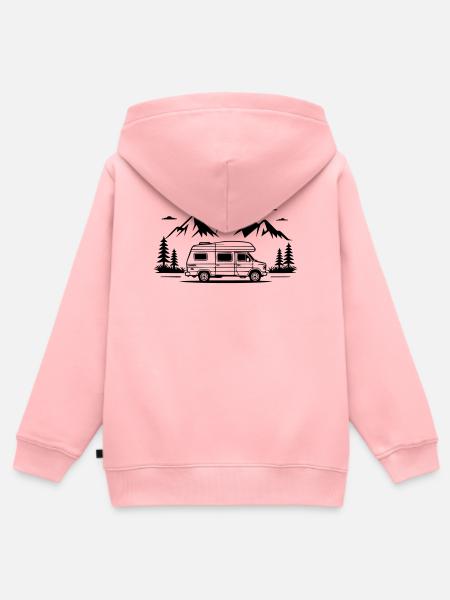 Camping - Kinder Premium Organic Zip Hoodie - Rosa