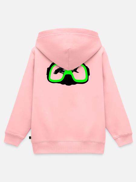 Taucherbrille - Kinder Premium Organic Zip Hoodie - Rosa