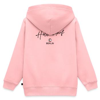Hellersdorf - Drapeau de Berlin - Ours de Berlin - Sweat Premium à capuche zippé enfant bio - rose - Dos - AI Model Kid Female (0cm)