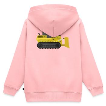 Bulldozer - Sweat Premium à capuche zippé enfant bio - rose - Dos - AI Model Kid Female (0cm)