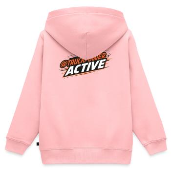 TruckPower Logo für aktives Fahren - Kinder Premium Organic Zip Hoodie - Rosa - Hinten - AI Model Kid Female (0cm)