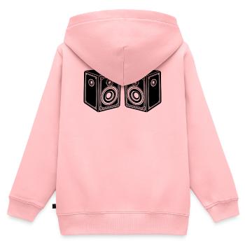 Haut-parleur audio - Sweat Premium à capuche zippé enfant bio - rose - Dos - AI Model Kid Female (0cm)