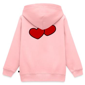 Herzen Paar Ehe - Kinder Premium Organic Zip Hoodie - Rosa - Hinten - AI Model Kid Female (0cm)