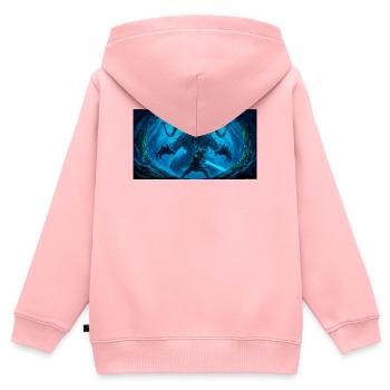 Beowulf combat le Monstre avec l’Épée Ancienne Nord - Sweat Premium à capuche zippé enfant bio - rose - Dos - AI Model Kid Female (0cm)