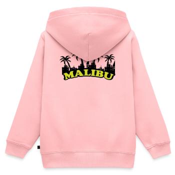 Malibu Skyline - Kinder Premium Organic Zip Hoodie - Rosa - Hinten - AI Model Kid Female (0cm)