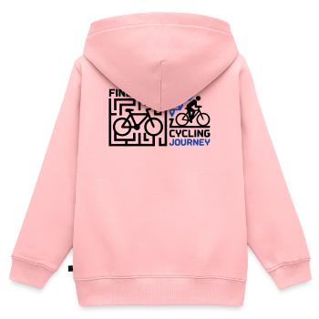 Bicycle Labyrinth Tour Lettering - Kids Premium Organic Zip-up Hoodie - rose - Back - AI Model Kid Female (0cm)