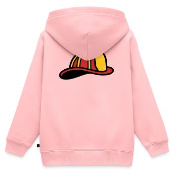 Feuerwehrhelm Retter Icon - Kinder Premium Organic Zip Hoodie - Rosa - Hinten - AI Model Kid Female (0cm)