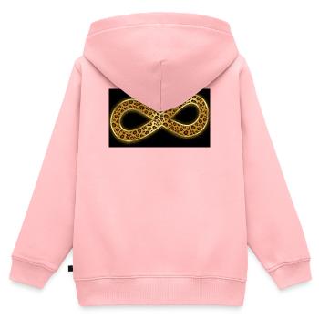 Léopard d’Or Infini - Sweat Premium à capuche zippé enfant bio - rose - Dos - AI Model Kid Female (0cm)