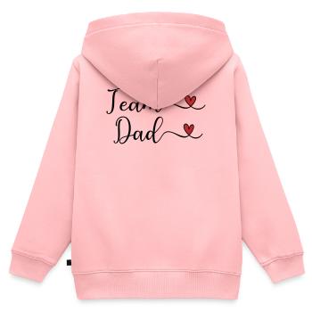 Team Dad Herz Typografie-Design - Kinder Premium Organic Zip Hoodie - Rosa - Hinten - AI Model Kid Female (0cm)