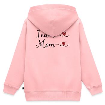 Team Mom cute Typography Design with a Heart - Kinder Premium Organic Zip Hoodie - Rosa - Hinten - AI Model Kid Female (0cm)