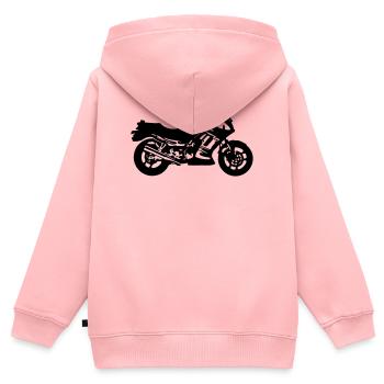Motorrad , Ninja , Japan , Rennmaschine , (25) - Kinder Premium Organic Zip Hoodie - Rosa - Hinten - AI Model Kid Female (0cm)