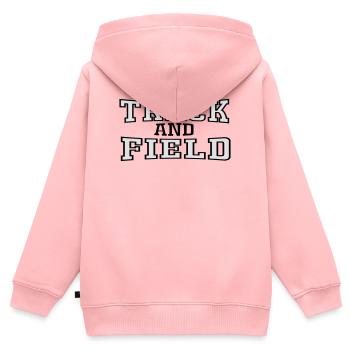 Track and Field - Kinder Premium Organic Zip Hoodie - Rosa - Hinten - AI Model Kid Female (0cm)