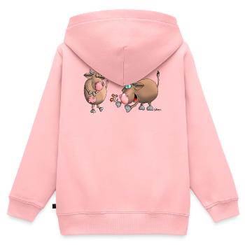 Glückwunsch - Kinder Premium Organic Zip Hoodie - Rosa - Hinten - AI Model Kid Female (0cm)