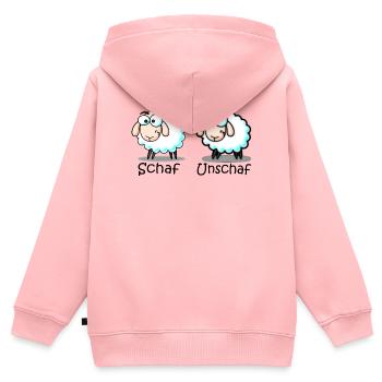 Schaf - Kinder Premium Organic Zip Hoodie - Rosa - Hinten - AI Model Kid Female (0cm)