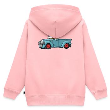 Pick Up - Kinder Premium Organic Zip Hoodie - Rosa - Hinten - AI Model Kid Female (0cm)