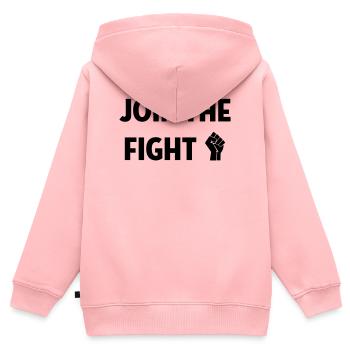 Join the fight / People / Peace / Revolution - Kids Premium Organic Zip-up Hoodie - rose - Back - AI Model Kid Female (0cm)