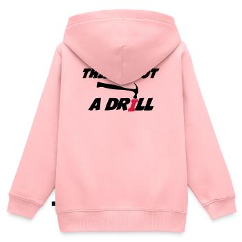 Dies ist keine Übung 🔨 - Kinder Premium Organic Zip Hoodie - Rosa - Hinten - AI Model Kid Female (0cm)