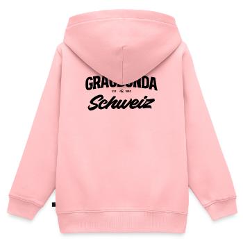 Graubünden Schweiz Vintage Design - Kinder Premium Organic Zip Hoodie - Rosa - Hinten - AI Model Kid Female (0cm)
