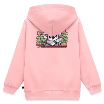 Der niedliche Koalabär auf einem Eukalyptus Ast - Kinder Premium Organic Zip Hoodie - Rosa - Hinten - AI Model Kid Female (0cm)