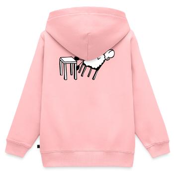 Schlafschaf - Kinder Premium Organic Zip Hoodie - Rosa - Hinten - AI Model Kid Female (0cm)