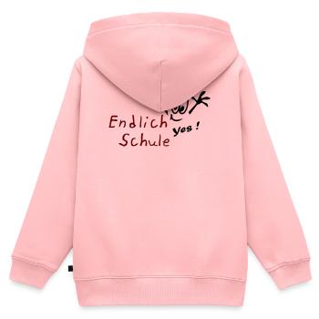 Schule yes - Kinder Premium Organic Zip Hoodie - Rosa - Hinten - AI Model Kid Female (0cm)
