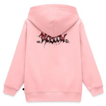 Moscou - Sweat Premium à capuche zippé enfant bio - rose - Dos - AI Model Kid Female (0cm)