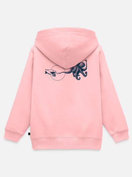 Oktopus - Kontakt - Kinder Premium Organic Zip Hoodie - Rosa
