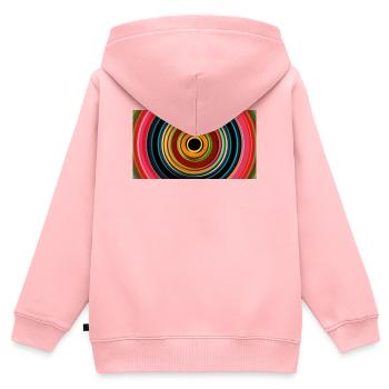 Hypno-Tunnel – Clubkleidung - Kinder Premium Organic Zip Hoodie - Rosa - Hinten - AI Model Kid Female (0cm)