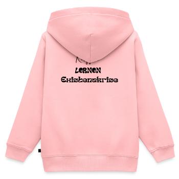 Kaffee -> Lernen -> Existenzkrise - Kinder Premium Organic Zip Hoodie - Rosa - Hinten - AI Model Kid Female (0cm)