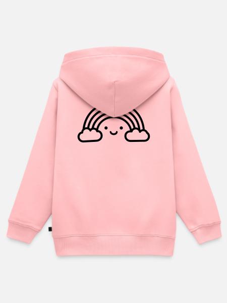 Regenbogen - Kinder Premium Organic Zip Hoodie - Rosa
