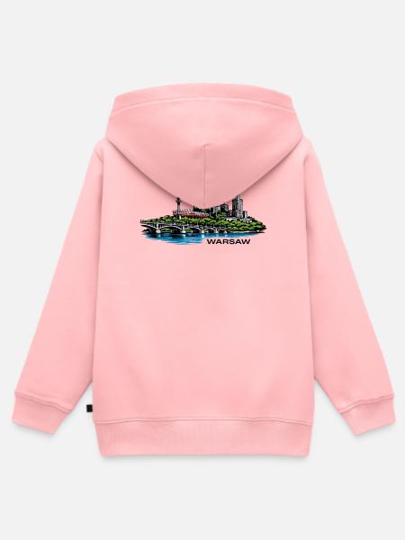 Warschau - Kinder Premium Organic Zip Hoodie - Rosa