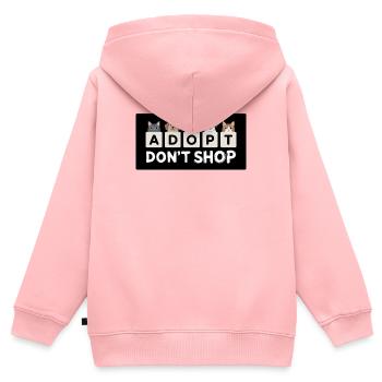 Adopt Don’t Shop – Tiere auf Würfeln, Tierheim - Kinder Premium Organic Zip Hoodie - Rosa - Hinten - AI Model Kid Female (0cm)