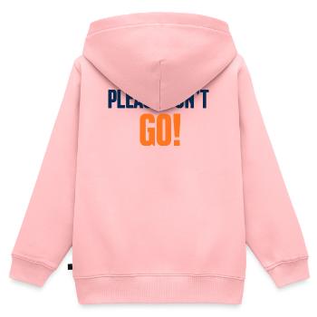Ne Pars Pas ! Slogan Bleu Orange - Sweat Premium à capuche zippé enfant bio - rose - Dos - AI Model Kid Female (0cm)