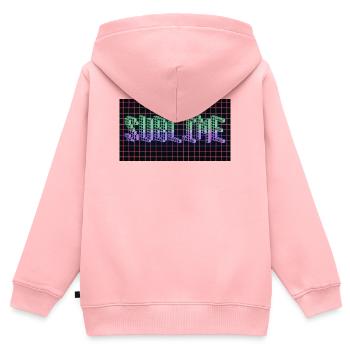 SUBLIME 3D Pixel Typography | Retro 80s Wireframe  - Kids Premium Organic Zip-up Hoodie - rose - Back - AI Model Kid Female (0cm)