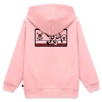 Minigolf Bahn Windmühle Freizeitpark Team - Sweat Premium à capuche zippé enfant bio - rose - Dos - AI Model Kid Female (0cm)
