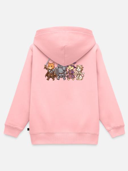 RPG Cats Dungeon Party Fantasy - Kinder Premium Organic Zip Hoodie - Rosa