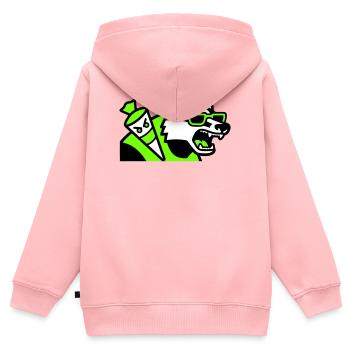 Dachs Schultuete Maskottchen - Kinder Premium Organic Zip Hoodie - Rosa - Hinten - AI Model Kid Female (0cm)