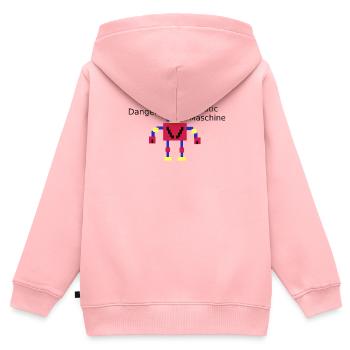 Pixelroboter Gefahrmaschine - Kinder Premium Organic Zip Hoodie - Rosa - Hinten - AI Model Kid Female (0cm)