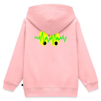 Pulsierende Augen Elektro Muster - Kinder Premium Organic Zip Hoodie - Rosa - Hinten - AI Model Kid Female (0cm)