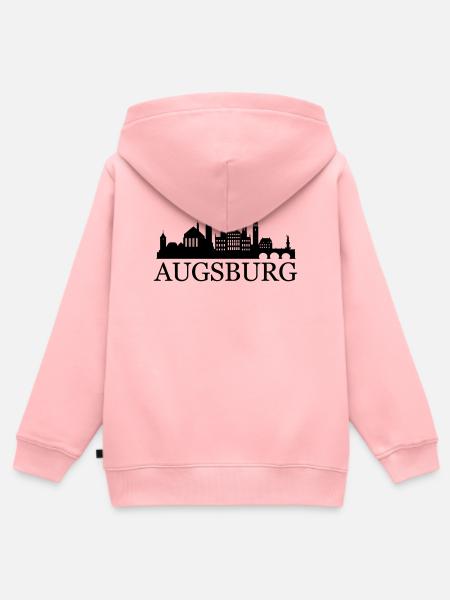 Augsburg Skyline - Kinder Premium Organic Zip Hoodie - Rosa
