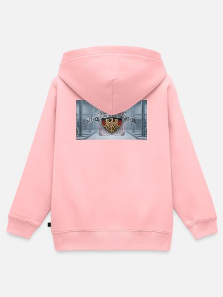 Deutschland Schildadler Motiv - Kinder Premium Organic Zip Hoodie - Rosa